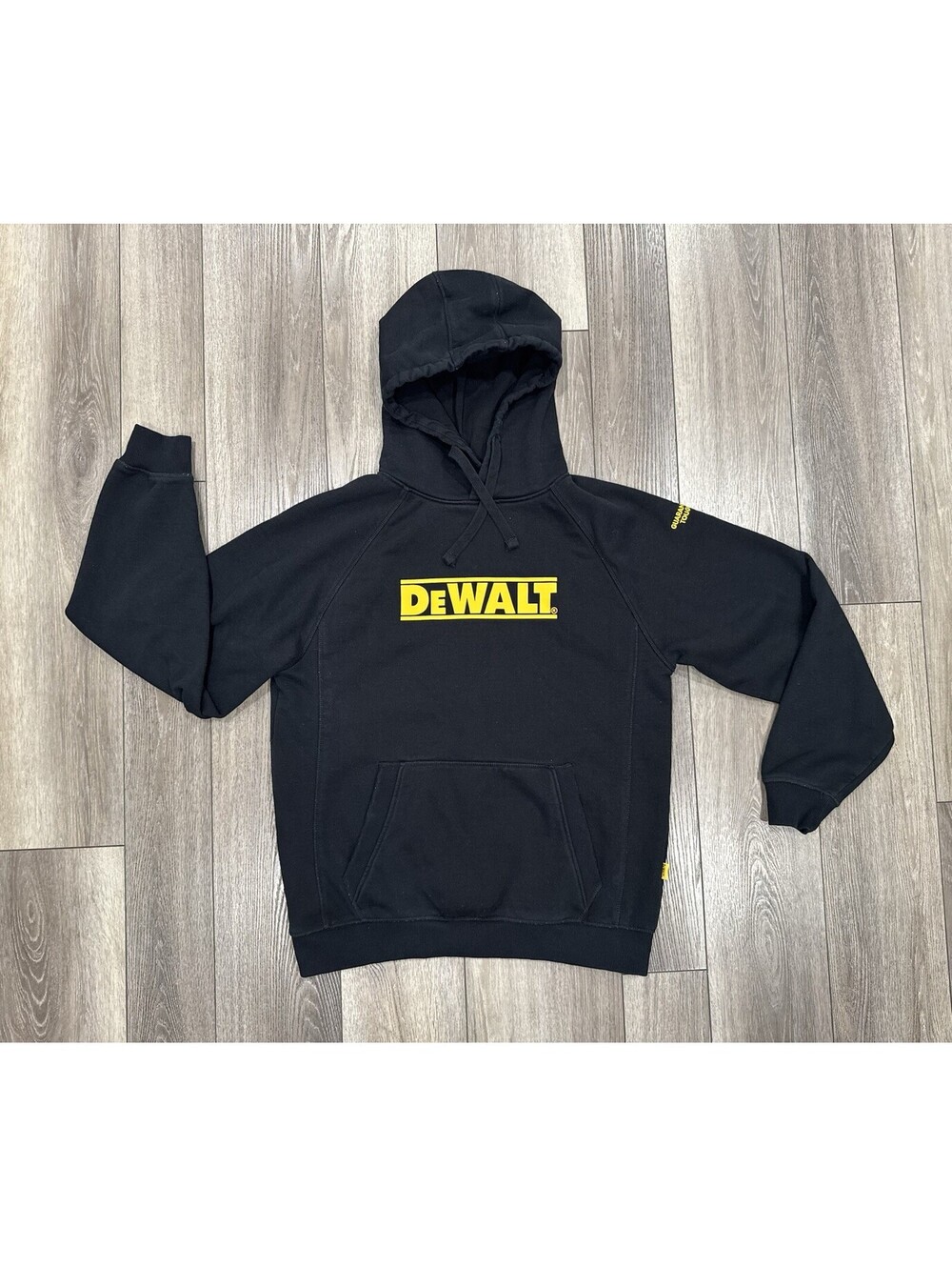 DEWALT Hoodie ~Black / Yellow~ Construction ~ Tools ~ Size Large Heavy Duty